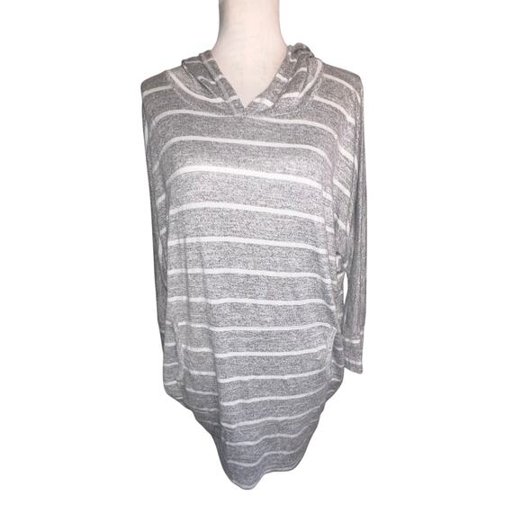 Market & Spruce Karlotta Women’s Size M Striped Hooded Dolman Oversized Knit Top - Picture 1 of 8